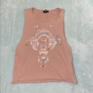 Semi cropped sleeveless tank